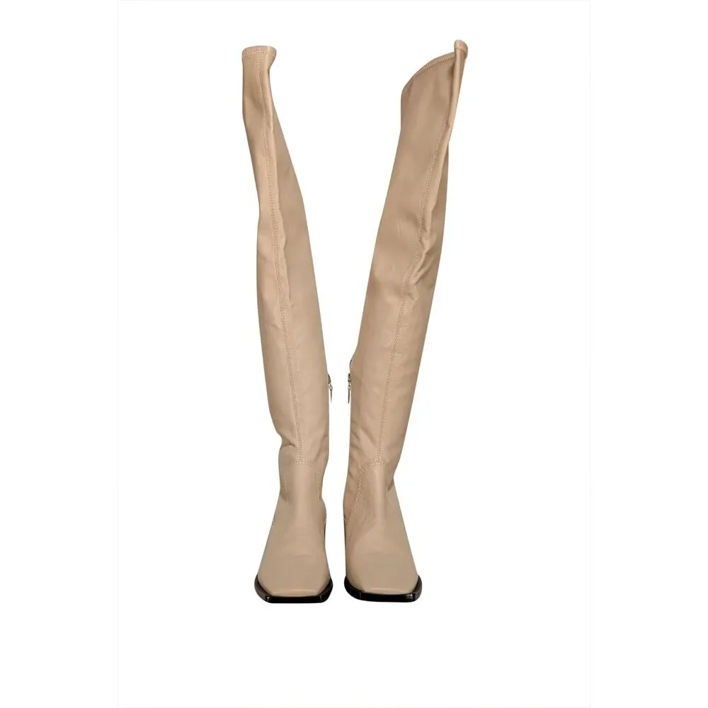 Schutz - Cream Napa Leather Tall Boots Sz 8.5